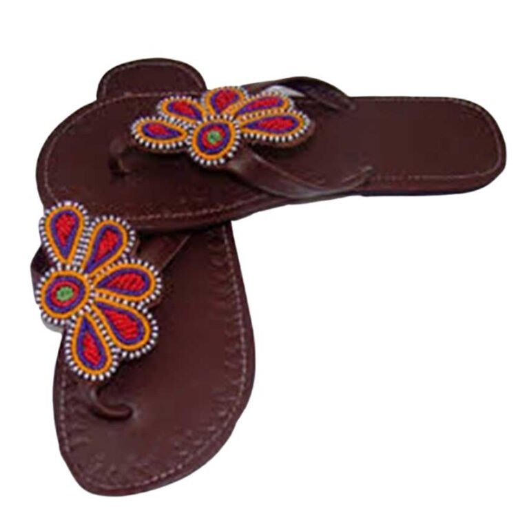 Maasai beaded leather handmade sandals size 8.5 main image 1